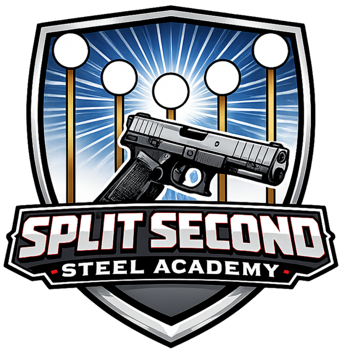 Split Second Steel Academy Shield Logo